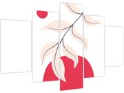 Kép - Rózsaszín virágos absztrakció N⁰2 (150x105 cm)