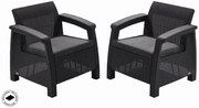 Kerti bútor Keter Corfu duo két fotel szett, grafitszürke