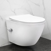 Rea Carlo Lux, fali WC-csésze bidé funkcióval + WC-ülőke, fényes fehér, REA-C9701