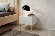 Nicole éjjeliszekrény készlet 2 db-os - fehér matt / arany lábak