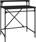 vidaXL fekete szerelt fa és vas íróasztal 80 x 50 x 90 cm