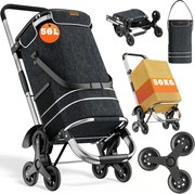 COMFORT bevásárlótáska lépcsőjáró kerekekkel, 50l, fekete Jurhan