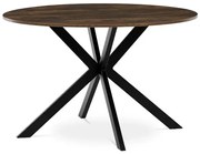 Kerek étkezőasztal öregtölgy színben. 120x75 cm. Mdf Asztallap, Fém váz. Belföldi Raktárról