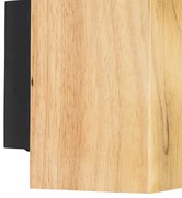 Rusztikus fali lámpa fa négyzet 2-lámpás - Sandy