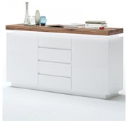 Romina polcos-fiókos komód lakkozott MDF LED világítással 150 cm