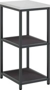 vidaXL Konyhai Tárolás polcokkal tárolóval Fekete 60 x 50 x 92 cm Acél