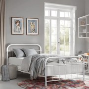 Fehér Fém Ágykeret 120x200 cm PABLO