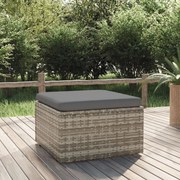 vidaXL szürke polyrattan kerti lábtartó párnával 55 x 55 x 30 cm