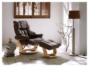 Calgary relax szett barna színű bőr kárpitozással natúr lábbal