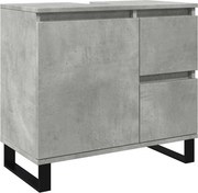 vidaXL betonszürke szerelt fa fürdőszobai mosdószekrény 65x33x60 cm
