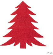 Orion Fenyőfa evőeszköz zseb piros, 18 x 18 cm, 2 db-os készlet