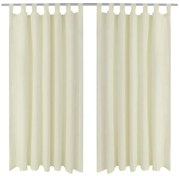 2 db krémszínű mikroszatén függöny karikákkal 140 x 175 cm