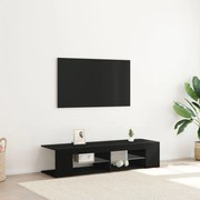 TV Szekrény LED Fénnyel Fekete Tölgy 135x39x30cm Összeszerelve