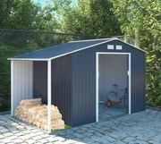 Kerti fém tároló ház előtetővel 300 x 195 x 178 cm 5,8 m² GH608-X