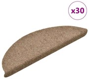 öntapadós lépcsőszőnyegek 30 db 56 x 17 x 3 cm bézs félkör alakú