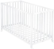 Fehér összecsukható gurulós babaágy 60x120 cm Fold up – Roba