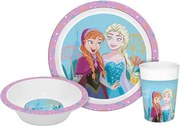 Disney Jégvarázs Enchanted étkészlet, micro műanyag szett Dobozban