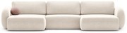 Krémszínű zsenília kinyitható-tárolóhelyes (U alakú) sarokkanapé Tonale – Cosmopolitan Design