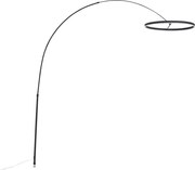 Design íves állólámpa fekete, LED-del, 3 lépésben dimmelhető - Anello