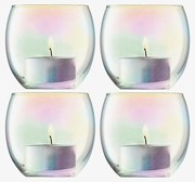 Svícen na čajovou svíčku Pearl, výška 6.5 cm/Ø 6.8 cm, perleťová, set 4 ks - LSA International