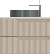 Piramida EURIDIKA fali fürdőszobabútor - mosdópult mosdó nélkül -2 fiókos - PINO BÉZS - 65 x 48 x 53 cm