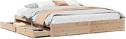 vidaXL tömör fenyőfa ágy matrac nélkül 200 x 200 cm