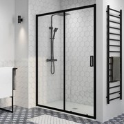 Elche Black 120 toló zuhanyajtó, 190cm, 6mm, NANO