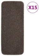 15 db barna négyszögű csúszásmentes lépcsőszőnyeg 60 x 25 cm