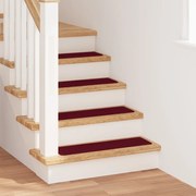 Csúszásmentes Lépcsőszőnyegek 15 pcs Bordó 75 x 20 cm PP