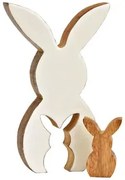 Fa húsvéti nyuszi HOPPYDUO készlet 2 db, 20 cm, fehér