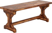 Outsunny 2 személyes időjárásálló tömör lucfenyő kerti pad, X-lábbal, égett felület — 114×40×46 cm | Aosom
