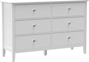 HOMCOM 6 fiókos komód, modern tárolószekrény nappaliba, hálószobába vagy előszobába, 100 x 40 x 78 cm, fehér | Aosom