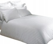 Szállodai párnahuzat damaszt 160x200 fehér pamut csíkos 1cm cipzáras