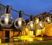 Girlanda Kerti lámpák 7.5m 25db vízálló fénylánc zsinór