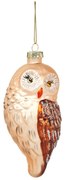 Üveg kézzel készített karácsonyfadísz 13 cm Owl – Sass &amp; Belle