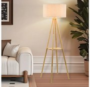 Brilagi - Állólámpa NORDIC WAVE 1xE27/15W/230V kaucsukfa/lenvászon