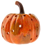 Őszi kerámia gyertyatartó Tök, 9 x 15 cm