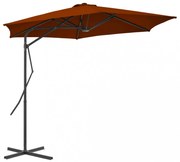 terrakotta kültéri napernyő acélrúddal 300 x 230 cm