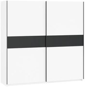 BERNO 200 cm. Gardróbszekrény Fehér/Antracit Színben.