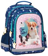 Kétkamrás gyerek hátizsák - Cute dogs pink