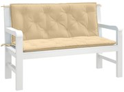 2 db melange bézs szövet kerti padpárna 120 x 50 x 7 cm