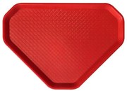 Önkiszolgáló tálca, háromszögletű, műanyag, éttermi, piros, 47,5x34 cm (KHMU218)