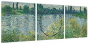 Kép - Claude Monet, Banks of the Seine, reprodukciók (órával) (90x30 cm)