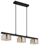 Globo 16055-3HG - LED Csillár zsinóron HIGGINS 3xGX53/6W/230V füstös/barna