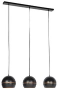 Okos függőlámpa fekete, arany belsővel, 3 izzóval, Wifi ST64-gyel - Buell