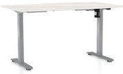 OfficeTech A állítható magasságú asztal, 120 x 80 cm, szürke alap, fehér kőris