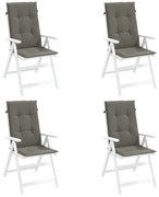 4 db sötétszürke szövet magas háttámlájú székpárna 120x50x4 cm