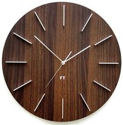 Future Time FT2010WE Round dark natural brown Design falióra, 40 cm