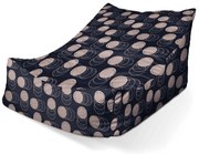 Lounge babzsák körök és pöttyök - gyerek, bézs / fekete