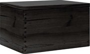 vidaXL Fa doboz tetővel fekete 40x30x23 cm tömör fa fenyő